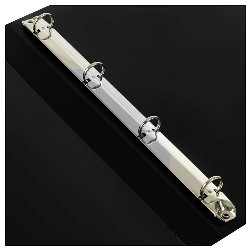 Папка на 4 кольцах СТАММ "Стандарт" А4, 25мм, 700мкм, пластик, черная 