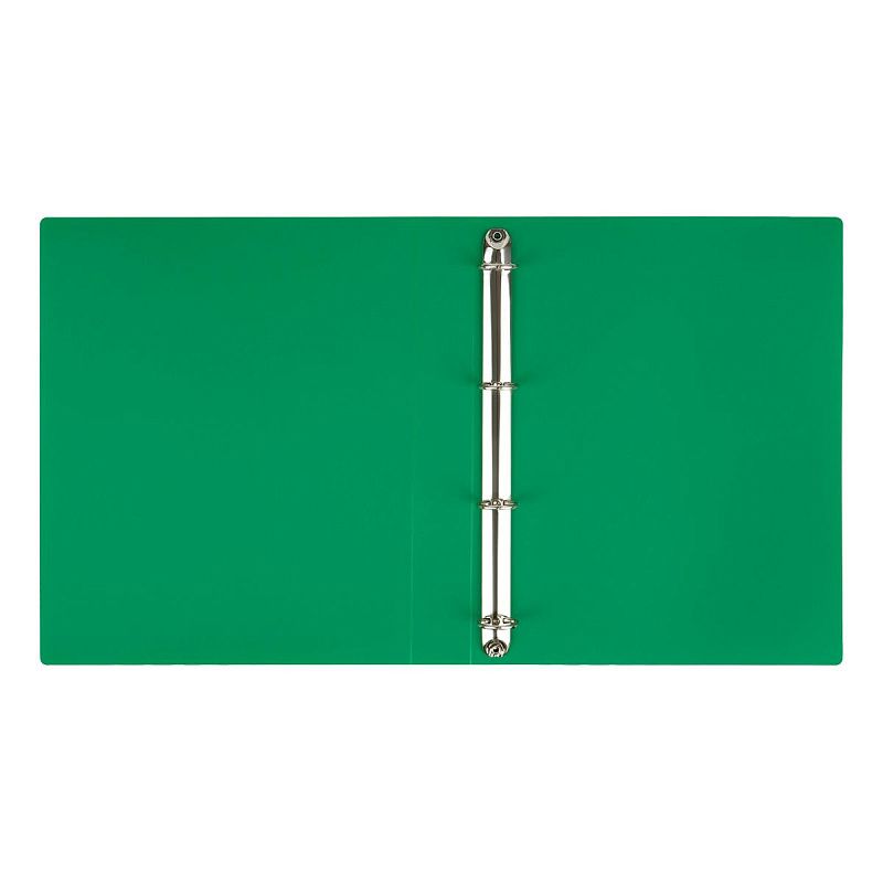 Папка на 4 кольцах СТАММ А4, 40мм, 500мкм, пластик, зеленая 