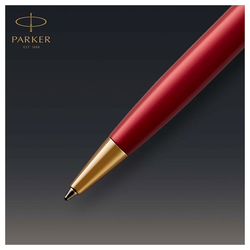 Ручка шариковая Parker "Sonnet Red GT" черная, 1,0мм, поворот., подарочная упаковка 