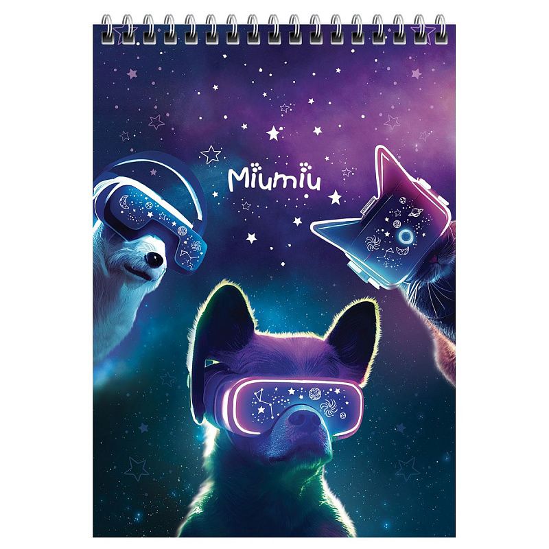 Блокнот А5 60л. на гребне MESHU "Miumiu", пластиковая обложка