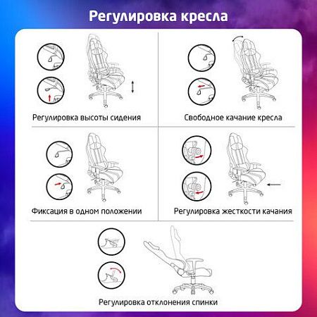 Кресло компьютерное BRABIX "GT Carbon GM-120", две подушки, экокожа, черное/синее, 531930