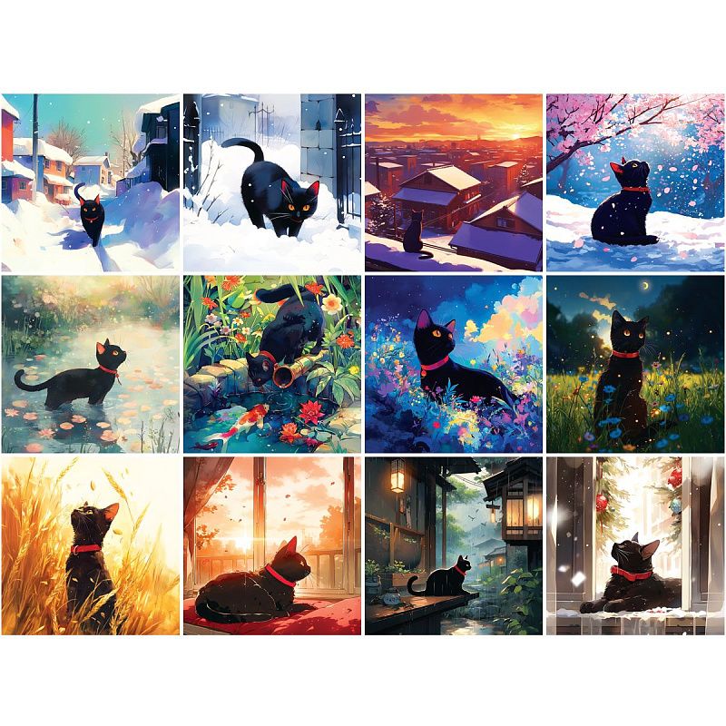 Календарь настенный перекидной на скрепке, 290*290 мм 12л. BG "Приключения кота", 2026г.