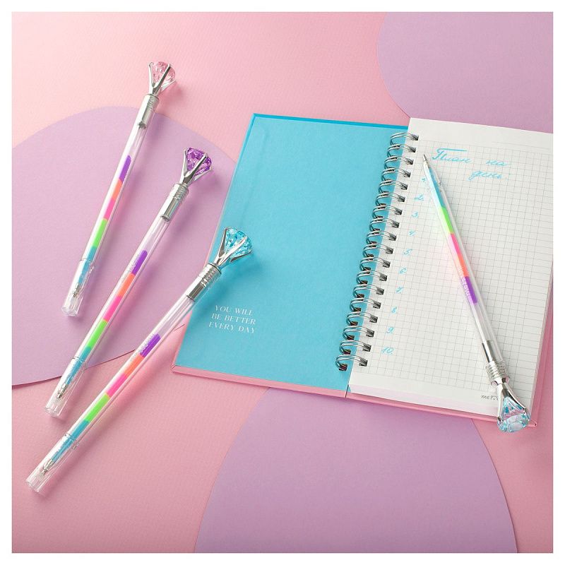 Ручка гелевая MESHU "Diamonds" , радужная, 0,7мм 