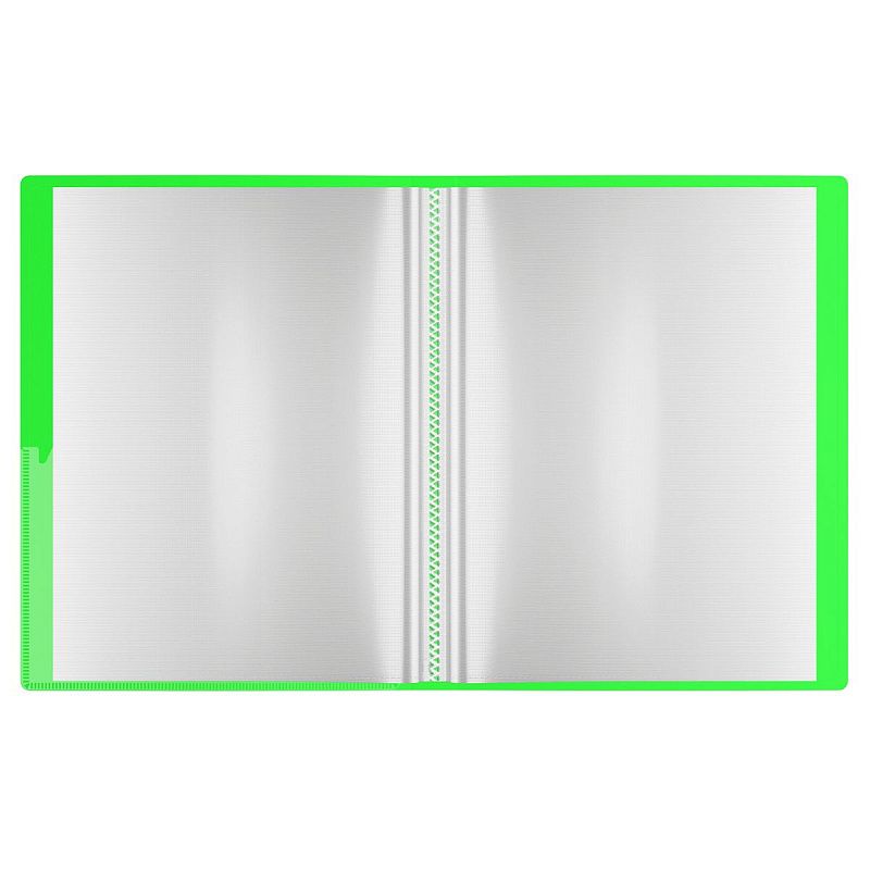 Папка с 40 вкладышами Berlingo "Your Way", 24мм, 600мкм,  зеленый неон, с внутр. карманом 