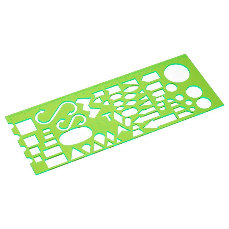 Линейка офицерская СТАММ, морская, пластиковая, зеленая 