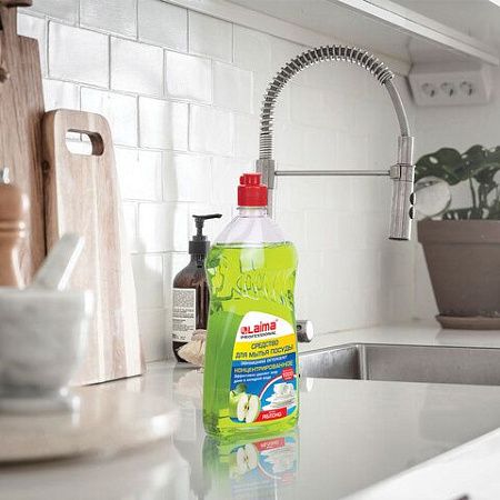 Средство для мытья посуды 1 кг, LAIMA PROFESSIONAL, концентрат, "Яблоко", 604648 