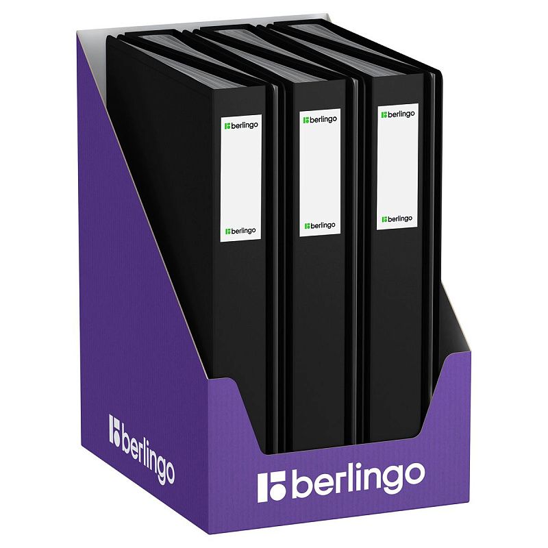 Папка с 80 вкладышами Berlingo "Soft Touch", 35мм, 800мкм, черная, с внутр. карманом 