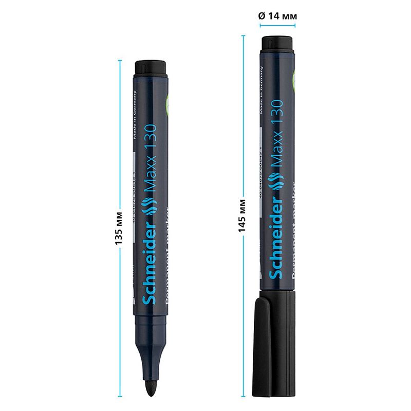 Маркер перманентный Schneider "Maxx 130" черный, пулевидный, 3мм 