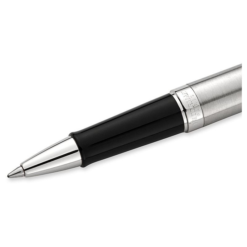 Ручка-роллер Waterman "Hemisphere Stainless Steel PT" черная, 0,8мм, подарочная упаковка 