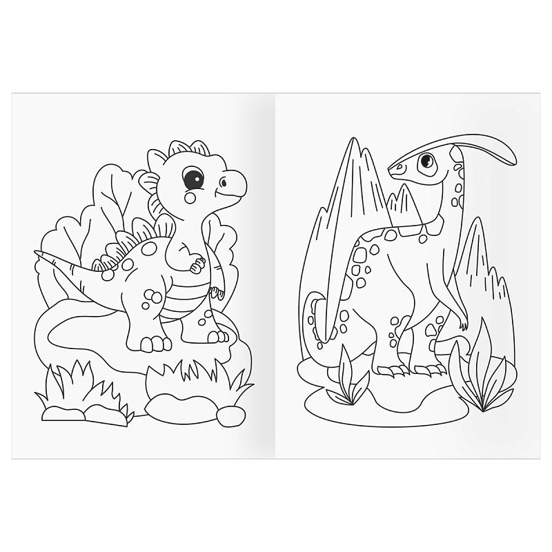 Раскраска А5, 16 стр., ТРИ СОВЫ "Динопарк"