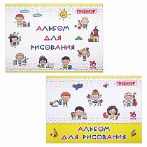 Альбом для рисования А4 16 л., скоба, обложка офсет, ПИФАГОР, 203х288 мм, "Эники-беники" (2 вида), 106689