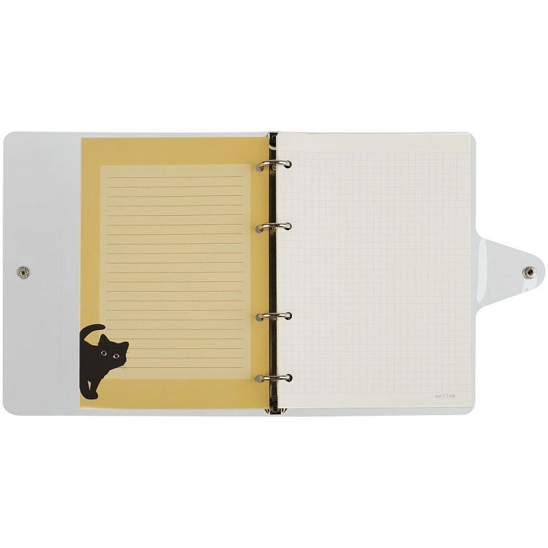 Тетрадь на кольцах 120л., А5, клетка MESHU "Black cat", с пластиковой обложкой