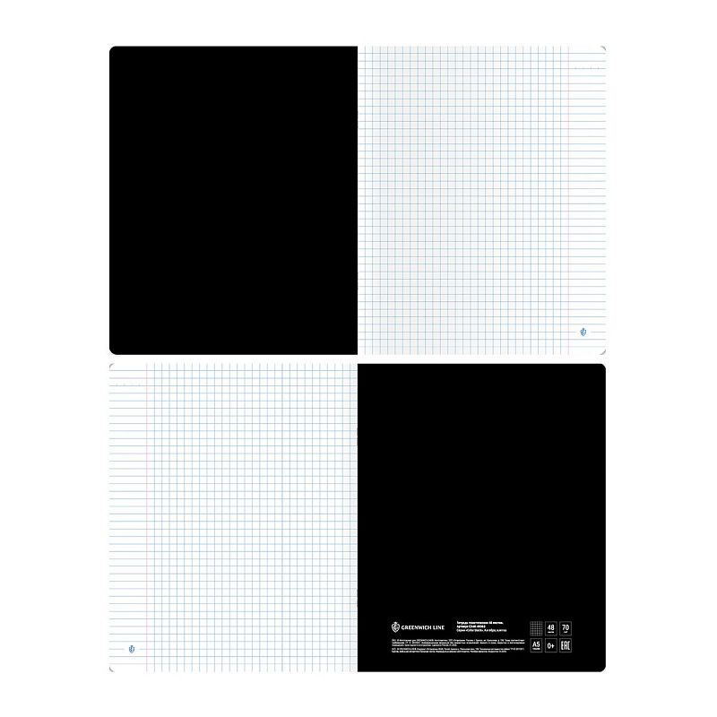 Тетрадь предметная 48л. Greenwich Line "Сolor black" - Алгебра, софт-тач ламинация, выборочный УФ-лак, 70г/м2