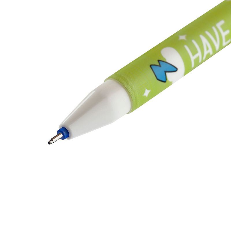 Ручка гелевая стираемая MESHU "Skate party" синяя, 0,5мм, корпус ассорти, с топпером 