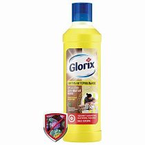 Средство для мытья пола дезинфицирующее 1 л GLORIX (Глорикс) "Лимонная Энергия", без хлора, 8677296 