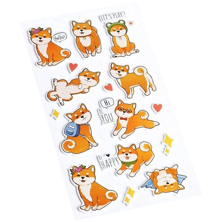 Наклейки объемные MESHU "Cute dog", 10*24см, 16 наклеек, инд. уп., европодвес