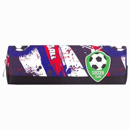 Пенал ЮНЛАНДИЯ, 1 отделение, полиэстер, "Football", черный, 19х4х6 см, 270269 