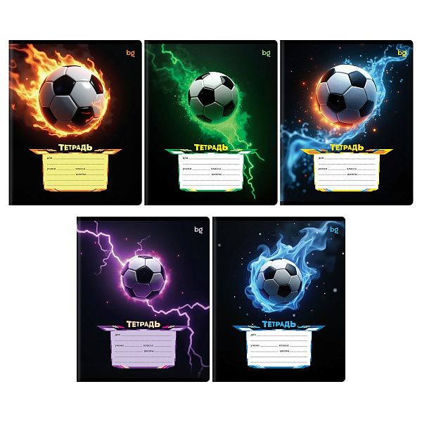 Тетрадь 12л., А5, клетка BG "Яркая игра"