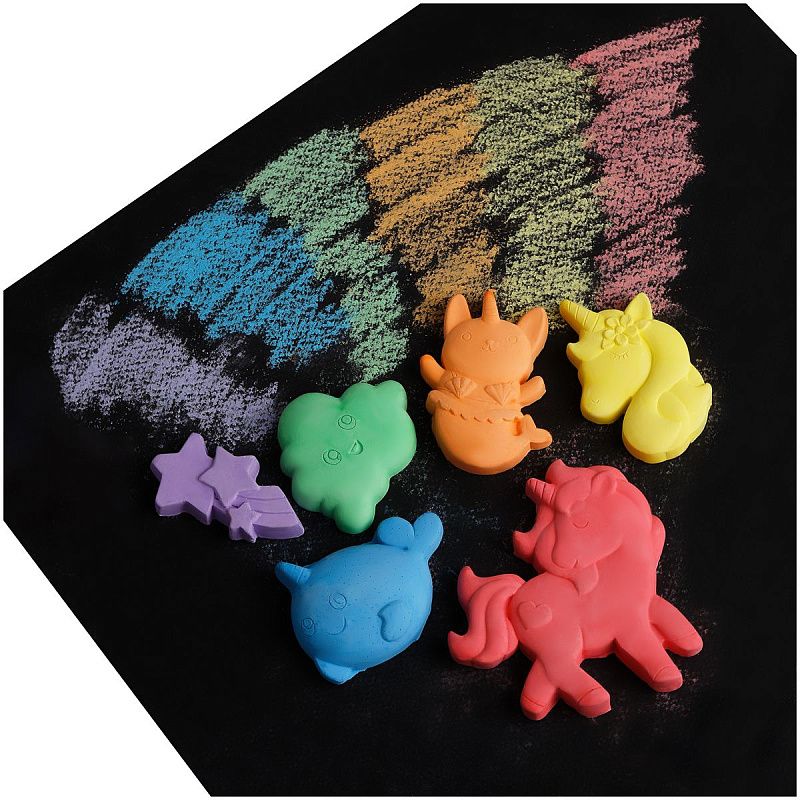 Мелки фигурные для асфальта Мульти-Пульти,, цветные, 6шт., 6цв., картонная упаковка с окном 