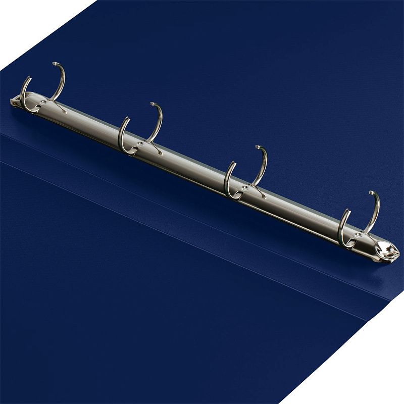 Папка на 4 кольцах СТАММ "Диагональ" А4, 40мм, 700мкм, пластик, сапфир 