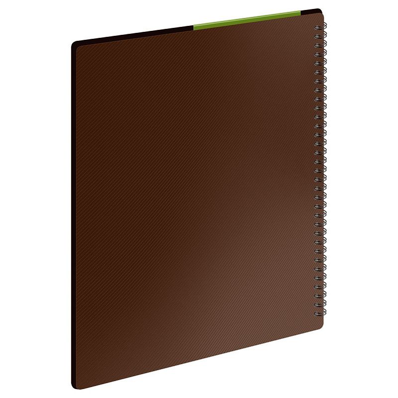 Папка с 40 вкладышами на гребне СТАММ "Диагональ" А4, 21мм, 700мкм, пластик, шоколад 