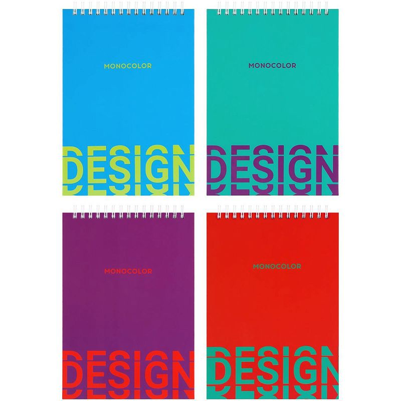 Блокнот А5 80л. на гребне BG "Mono design", твердая обложка, глянцевая ламинация