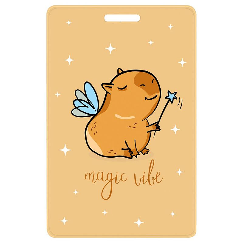 Обложка-карман для карт и пропусков OfficeSpace "Капибара", 95*65мм, ПВХ, ассорти 