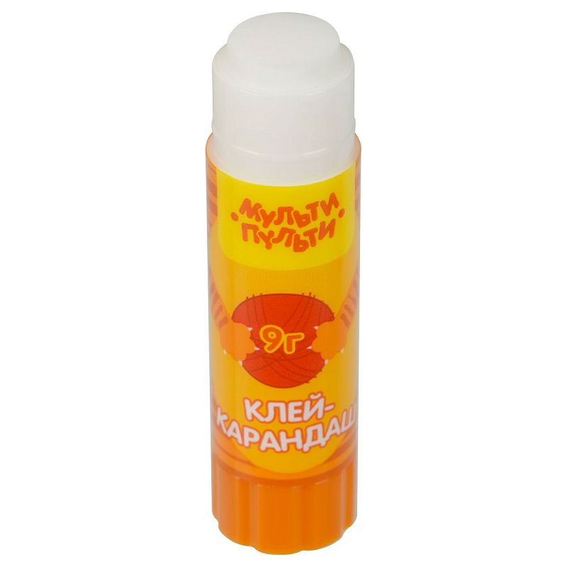 Клей-карандаш Мульти-Пульти "Зверята: Кот, Мишка, Панда", 09г, колпачок в форме животного, ПВП