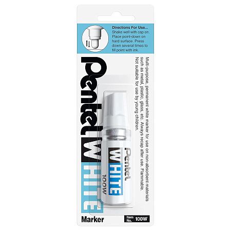 Маркер-краска Pentel "White", белый, 6,5мм, спиртовая основа, европодвес 