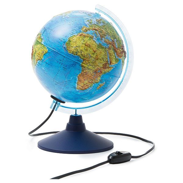 Глобус физико-политический рельефный Globen, 32см, интерактивный, с подсветкой от сети + очки виртуальной реальности