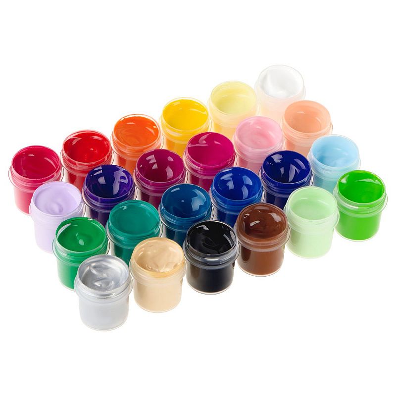 Краски акриловые декоративные Гамма "Хобби", 24 цвета, 20мл, картон.упак.  e-com