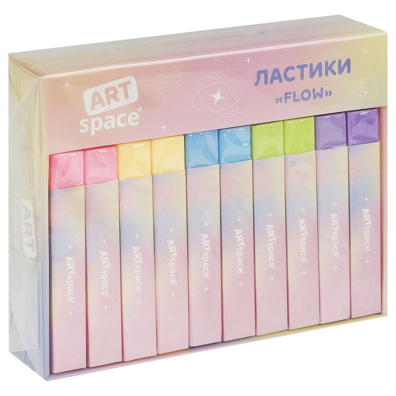 Ластик ArtSpace "Flow", прямоугольный, 84*13*10мм, ПВХ 