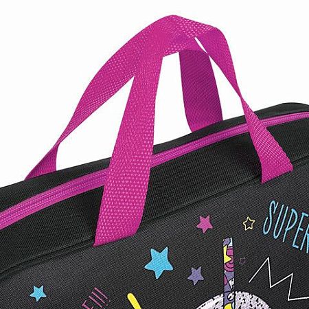 Папка на молнии с ручками BRAUBERG А4, 1 отделение, полиэстер, 80 мм, "Pop style", 271480 