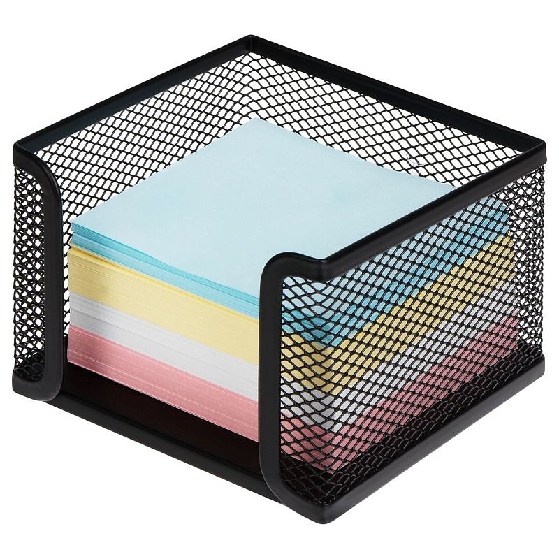 Подставка для бумажного блока СТАММ, 9*9*5см, металлическая, черная