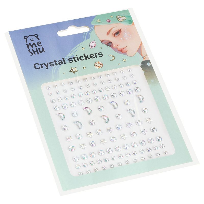 Стразы самоклеящиеся для творчества MESHU "Mother of Pearl" 118 наклеек, инд. уп., европодвес