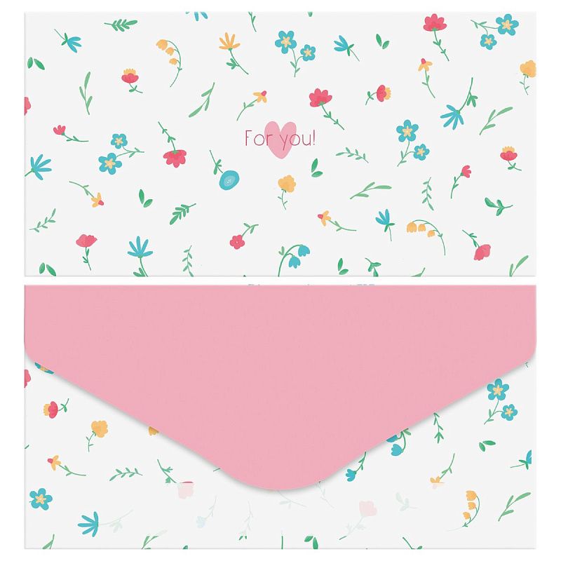 Конверт для денег MESHU "Соцветие" 85*164мм, матовая ламинация, 4 дизайна