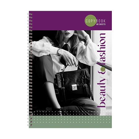 Тетрадь 80л., А4, клетка, на гребне BG "Beauty&Fashion", глянцевая ламинация