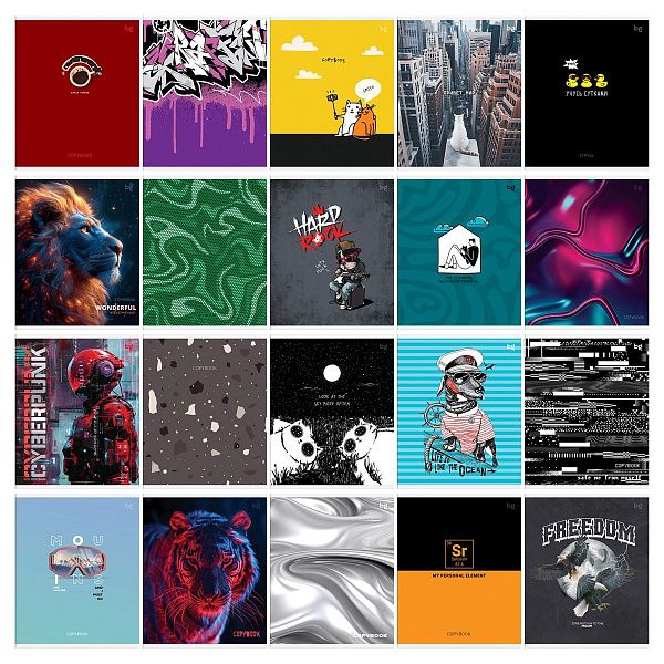 Тетрадь 96л., А5, клетка BG "Super Mix-20", эконом