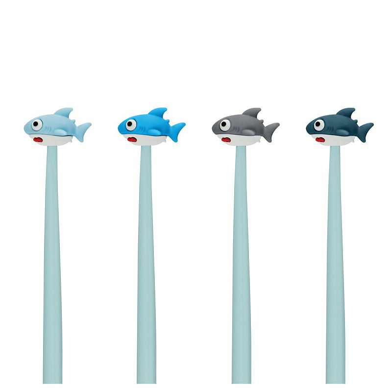 Ручка шариковая MESHU "Shark", синяя, 0,7мм, корпус ассорти, с топпером 