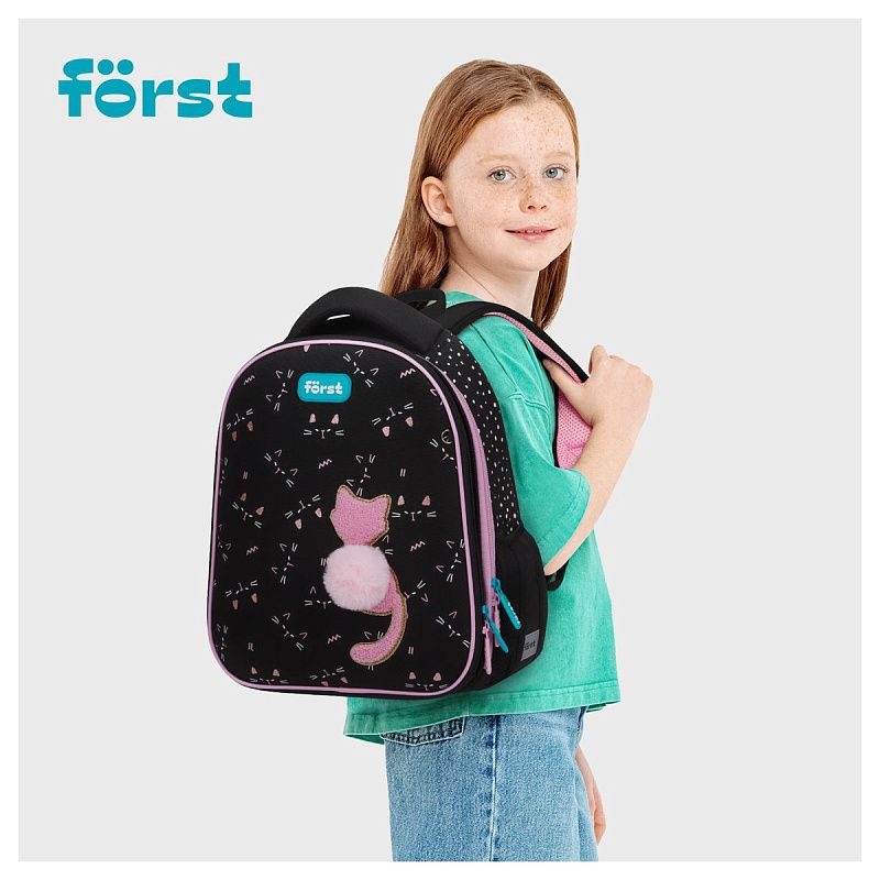 Ранец Först F-Top облегченный "Kitty" 36*28*15см, 2 отделения, 2 кармана, анатомическая спинка 