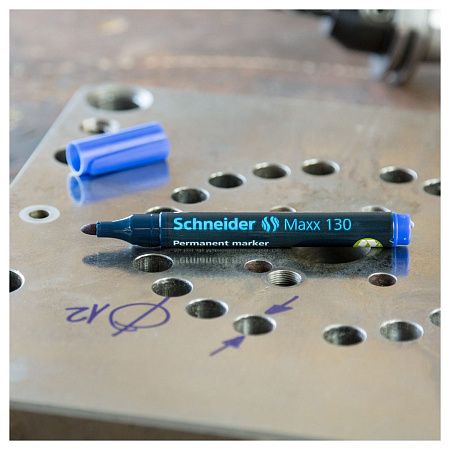 Маркер перманентный Schneider "Maxx 130" синий, пулевидный, 3мм 