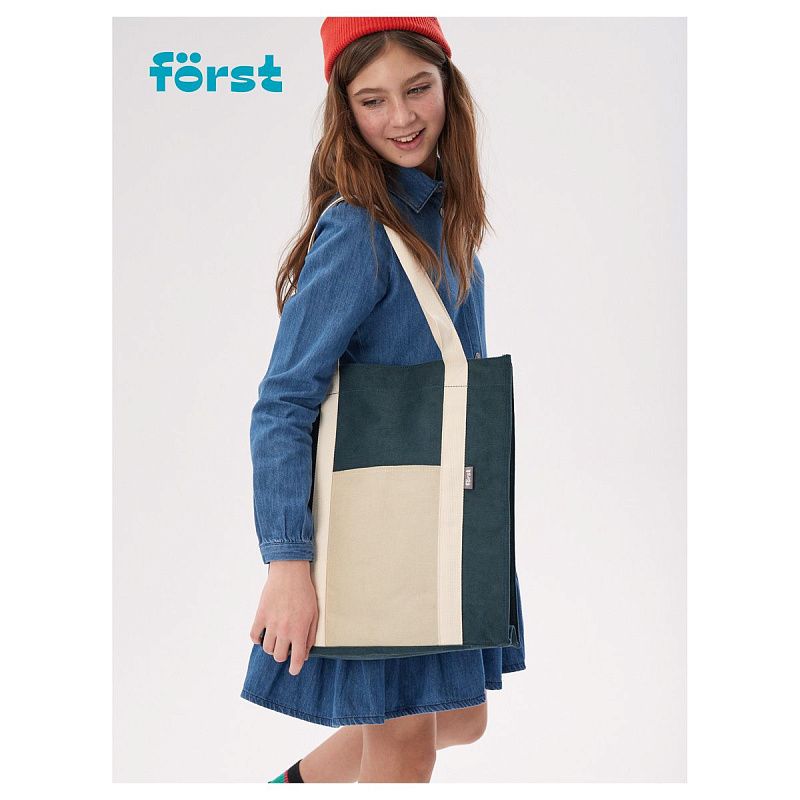 Сумка-шоппер Först "Mist" 40*35*8см, 1 отделение, 1 карман, вельветовая на кнопке 