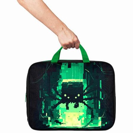 Папка на молнии с ручками BRAUBERG А4, 1 отделение, полиэстер, 80 мм, Digital spider, 273303 