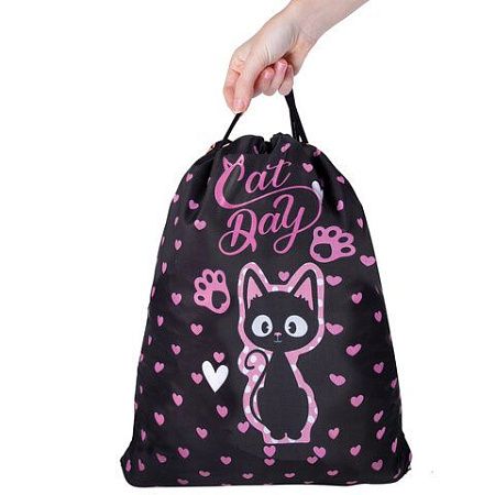 Мешок для обуви BRAUBERG KIDS, с петлей, 42х34 см, "Amazed cat", 271629 
