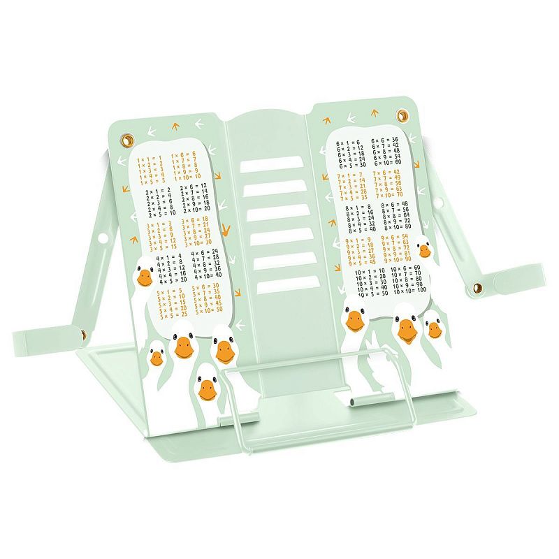 Подставка для книг СТАММ, металлическая, регулируемый угол наклона, с держателем, "Гуси"