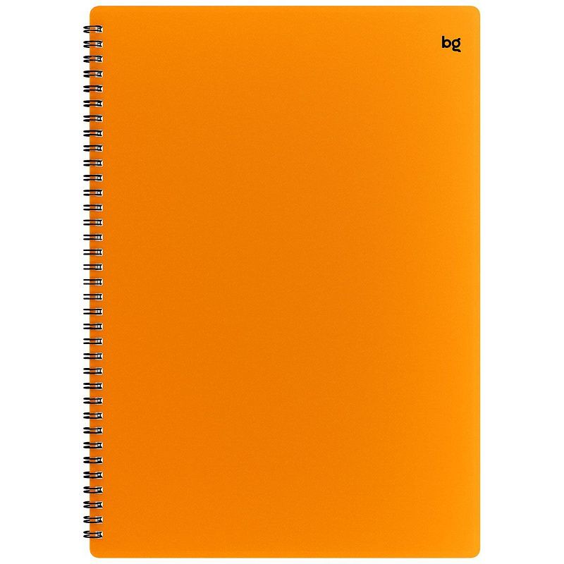 Тетрадь 80л., А4 клетка на гребне BG "Neon", пластиковая обложка, оранжевый