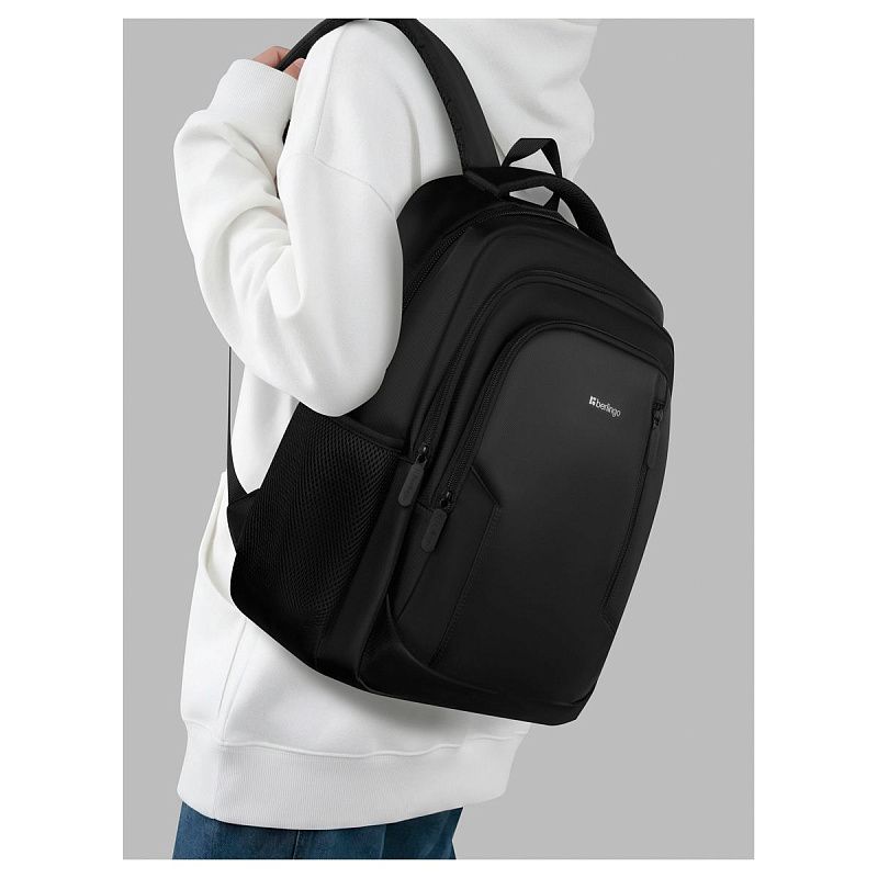 Рюкзак Berlingo City "Comfort black" 42*29*17см, 3 отделения, 3 кармана, отделение для ноутбука, эргономическая спинка 