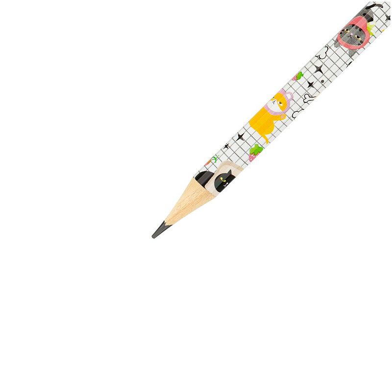 Карандаш ч/г MESHU "Cat paws", HB, заточен., с печатью, с ластиком, ассорти, туба 