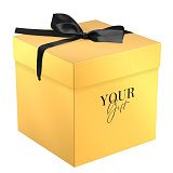 Коробка складная подарочная MESHU "Gold", (15*15*15см), с лентой