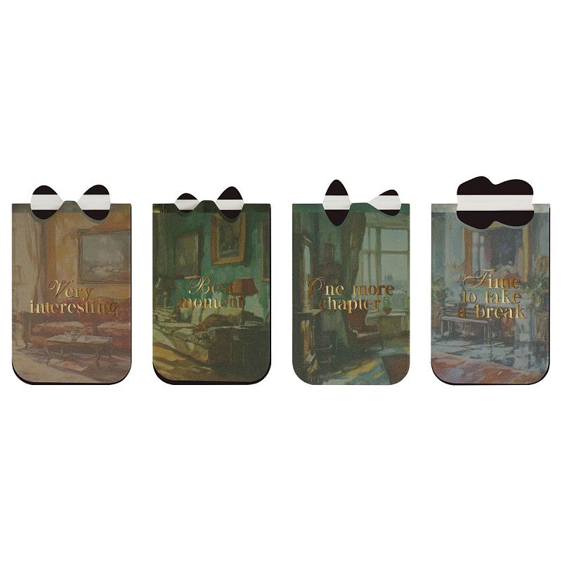 Закладки магнитные для книг, 4шт., MESHU "Aristocratic", матовая ламинация, фольга 